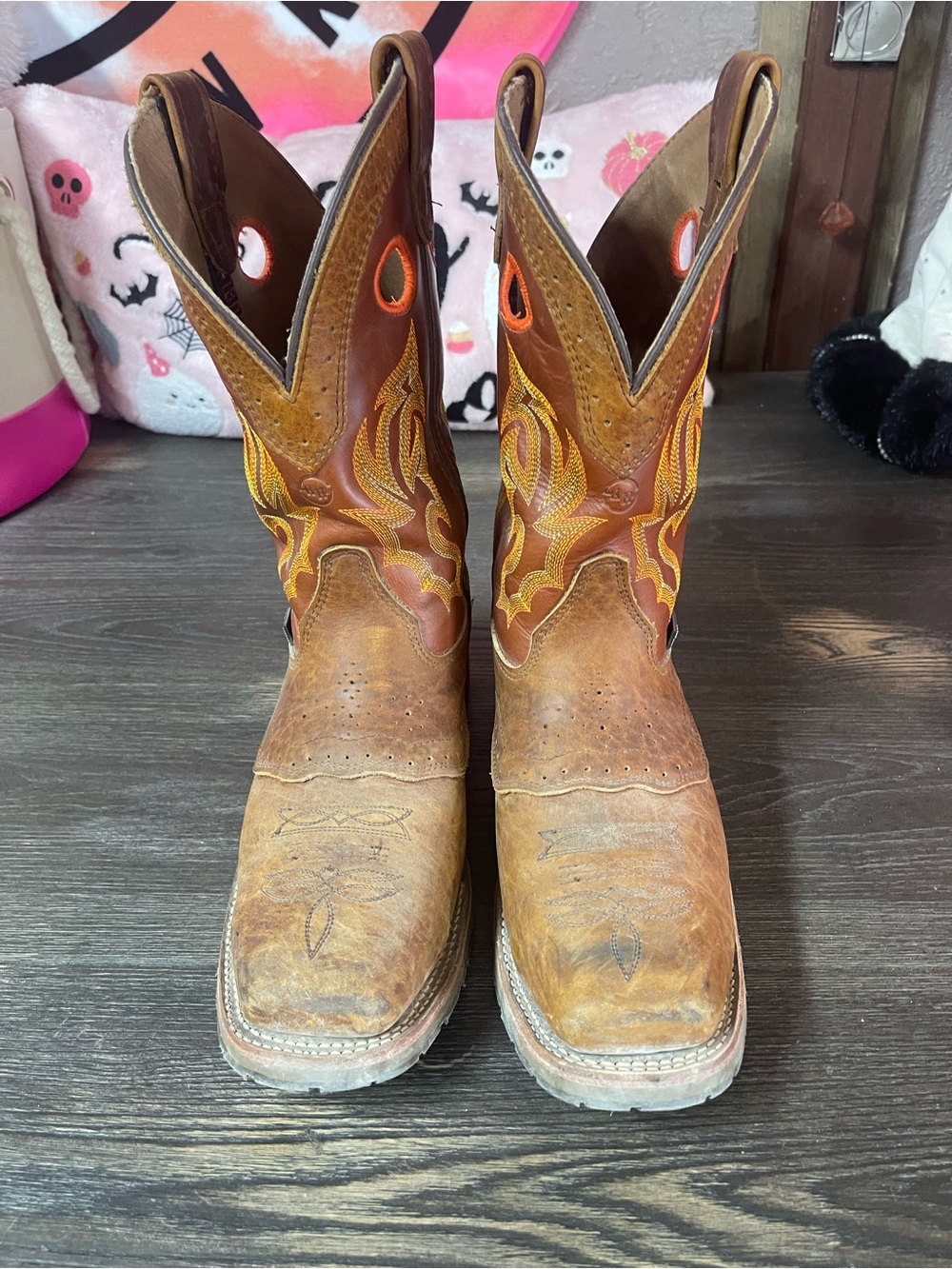 Double H Brown Leather Cowboy Boots